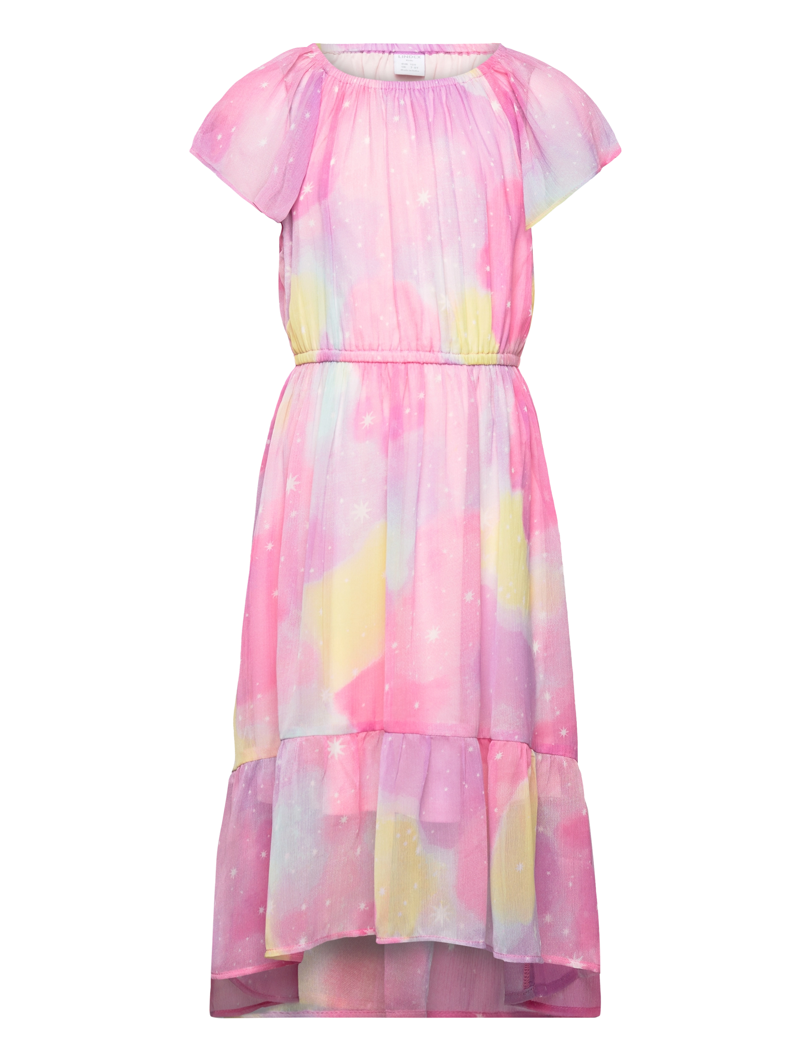LINDEX Kleid Hi Und Low Chiffon Aop Pink - 92 - Kinder
