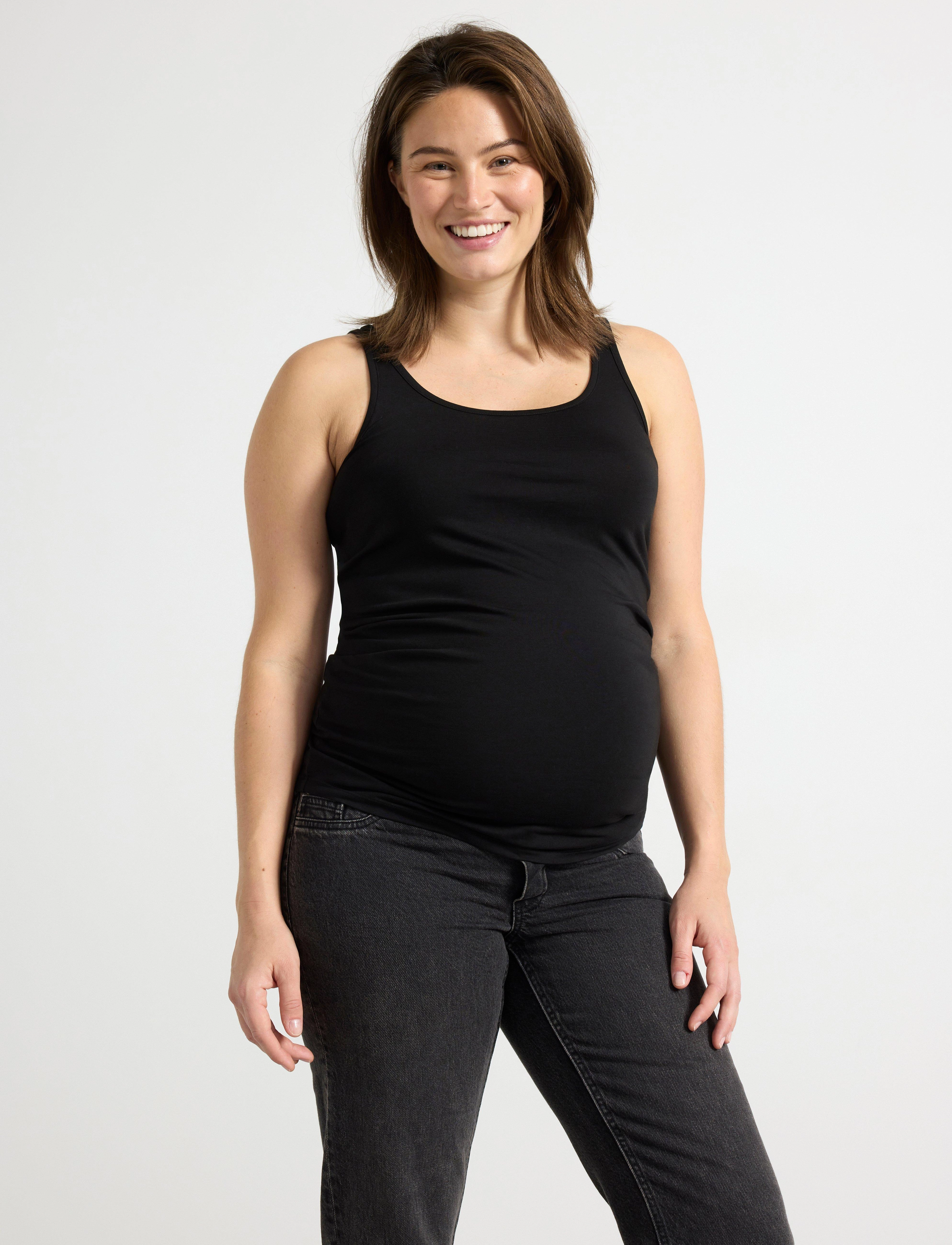 Lindex Top Karin Mom, Kvinder, Gravid Tanktop, Sort, Str: XS