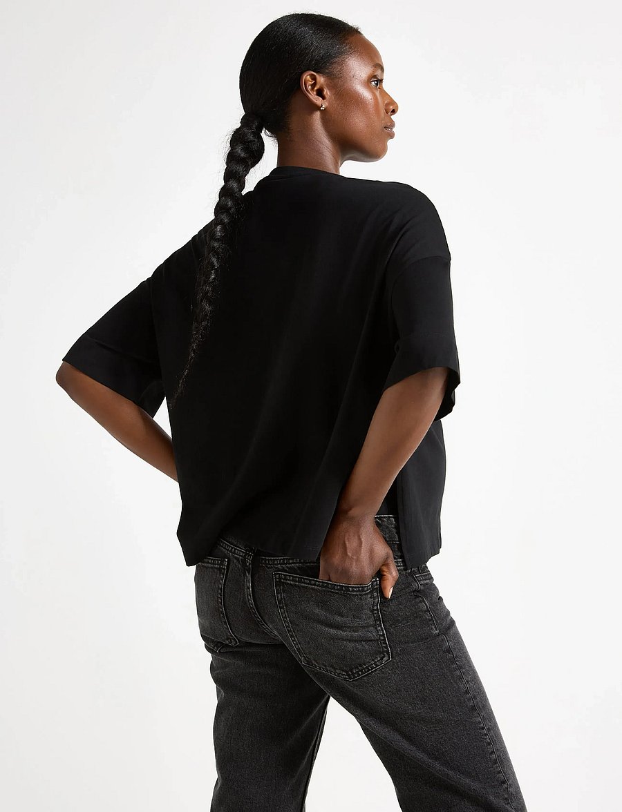 Lindex - MOM Cotton t-shirt - kurzärmlige hemden - black - 3