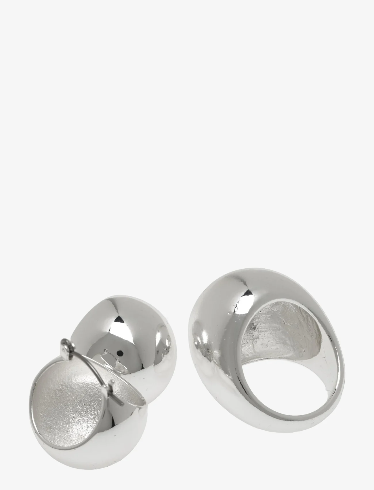 Lindex - Ring Earrings bold - hoops - silver - 0