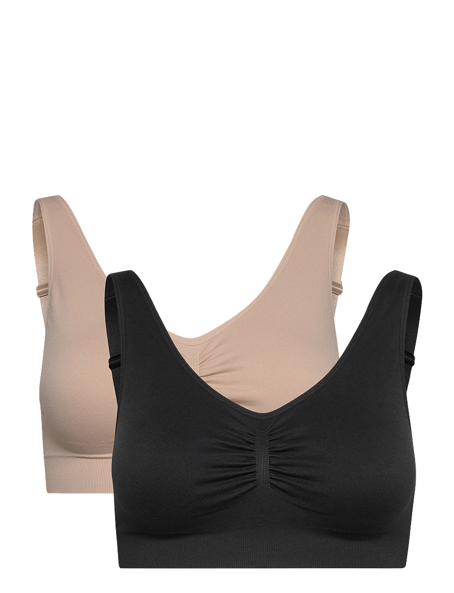 Lindex - Bra 2 pack Joy seamless top - beige - 0