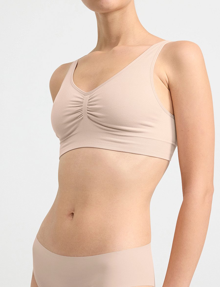 Lindex - Bra 2 pack Joy seamless top - beige - 2