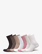 Sock 7 p soft colors rib and p - LIGHT PINK MELANGE