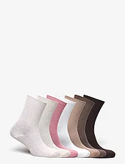 Lindex - Sock 7 p soft colors rib and p - lowest prices - light pink melange - 1