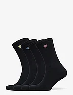 Sock 4 p placed heart - BLACK