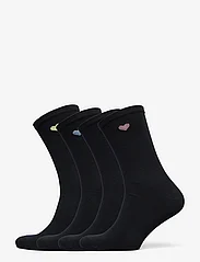 Lindex - Sock 4 p placed heart - alhaisimmat hinnat - black - 0