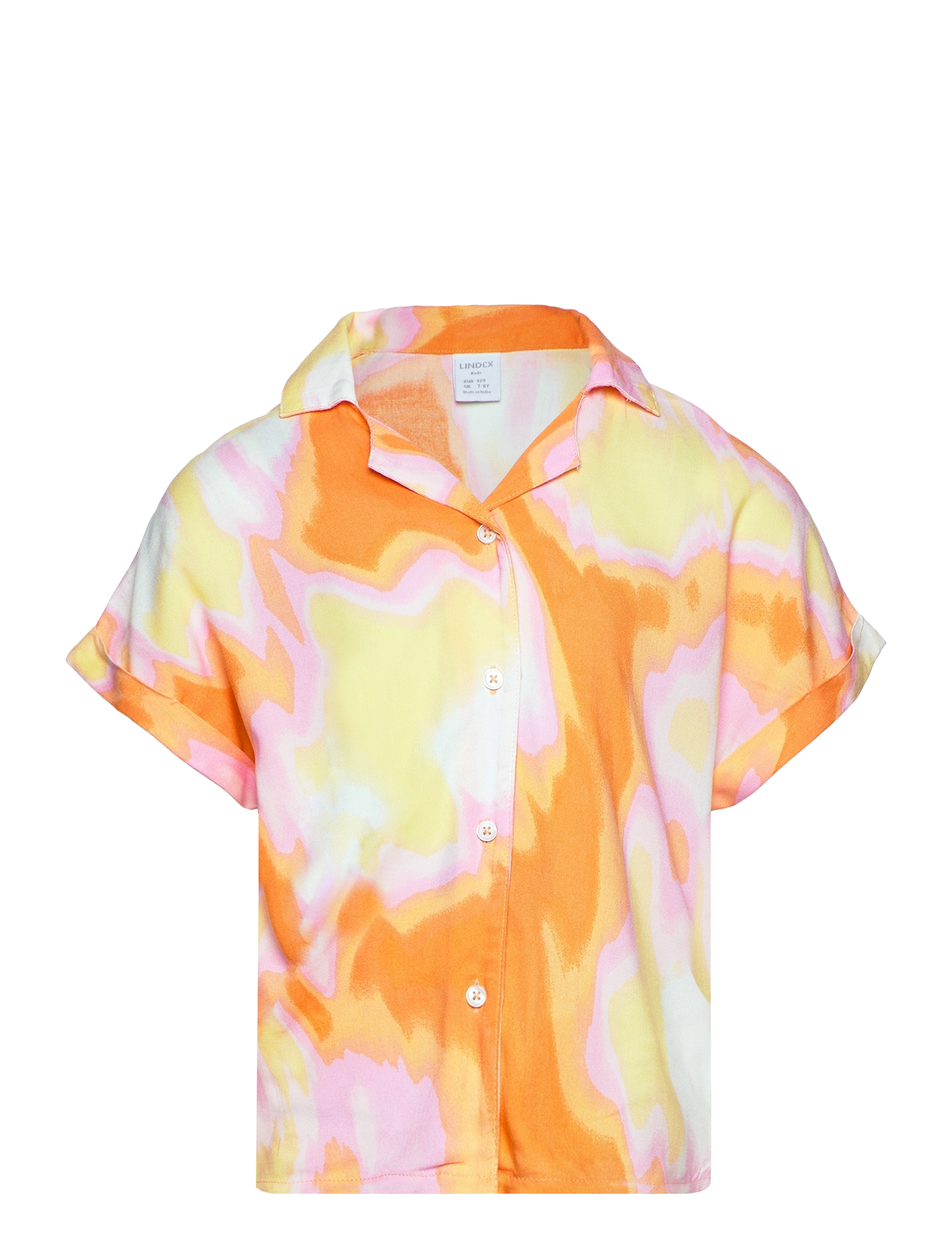 LINDEX Bluse Shirt Viscose Aop Orange - 128 - Kinder