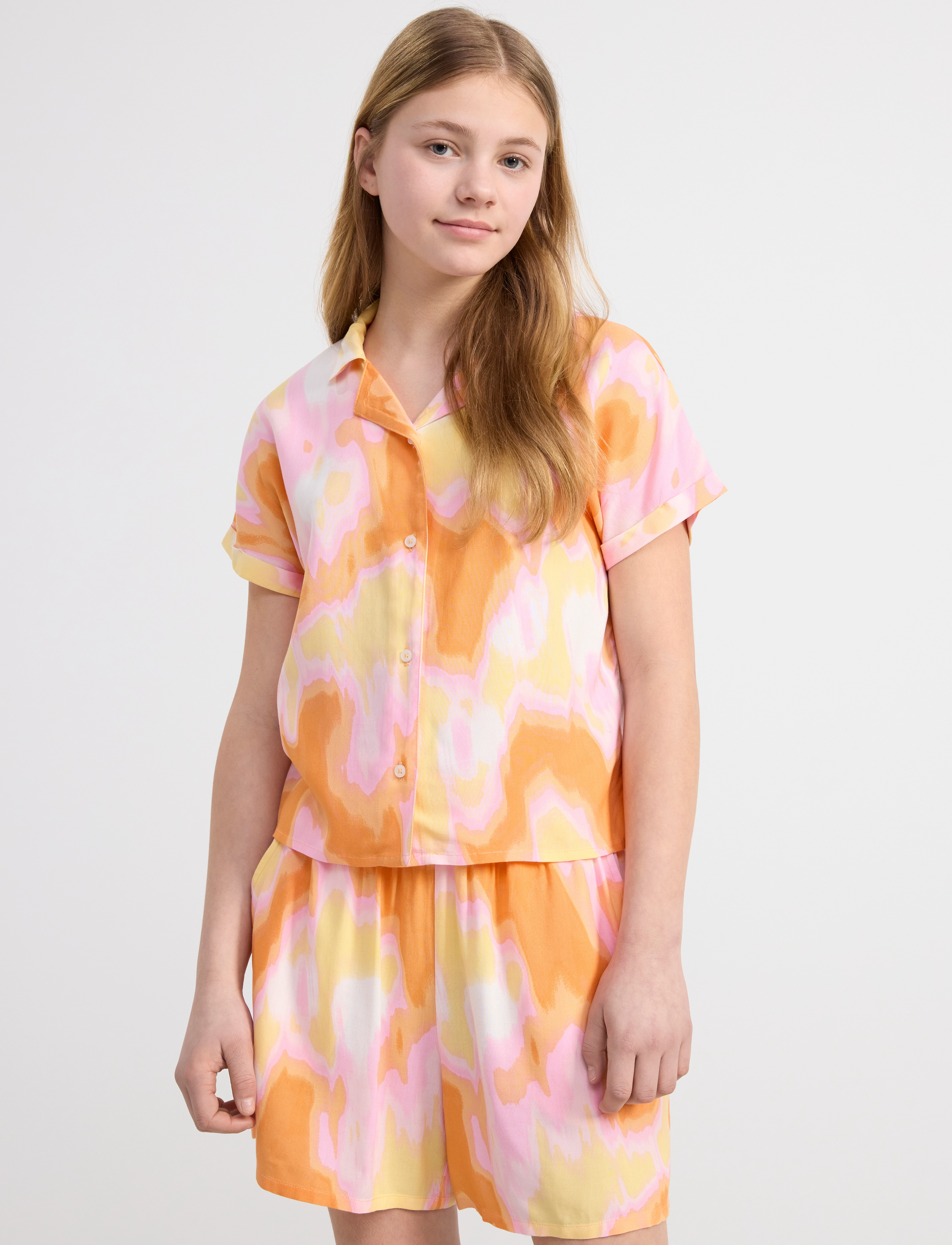 Lindex - Blouse shirt viscose aop - gode sommertilbud - light orange - 3
