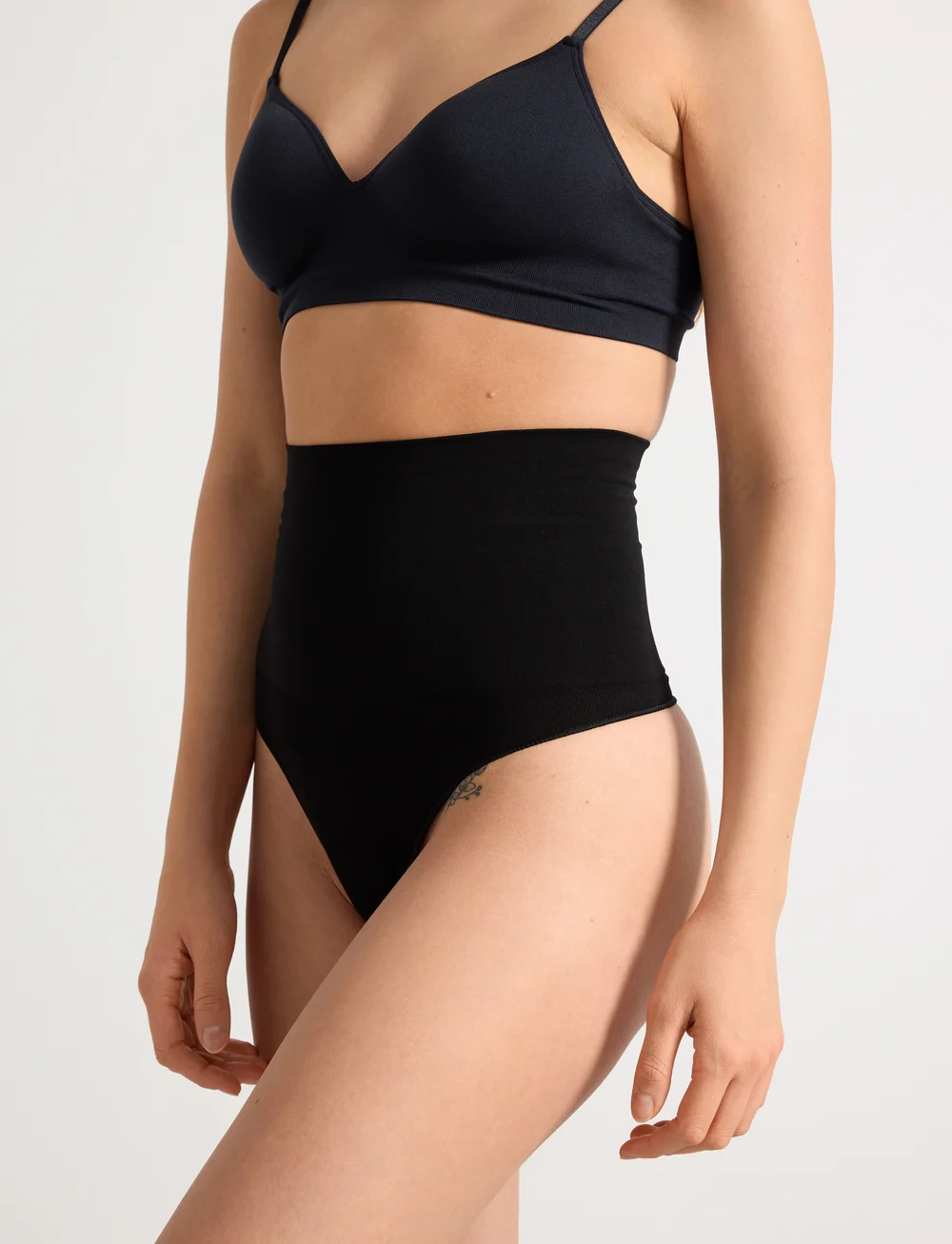 Lindex - Girdle Shaping Thong High Sea - shaping nederdelar - black - 4