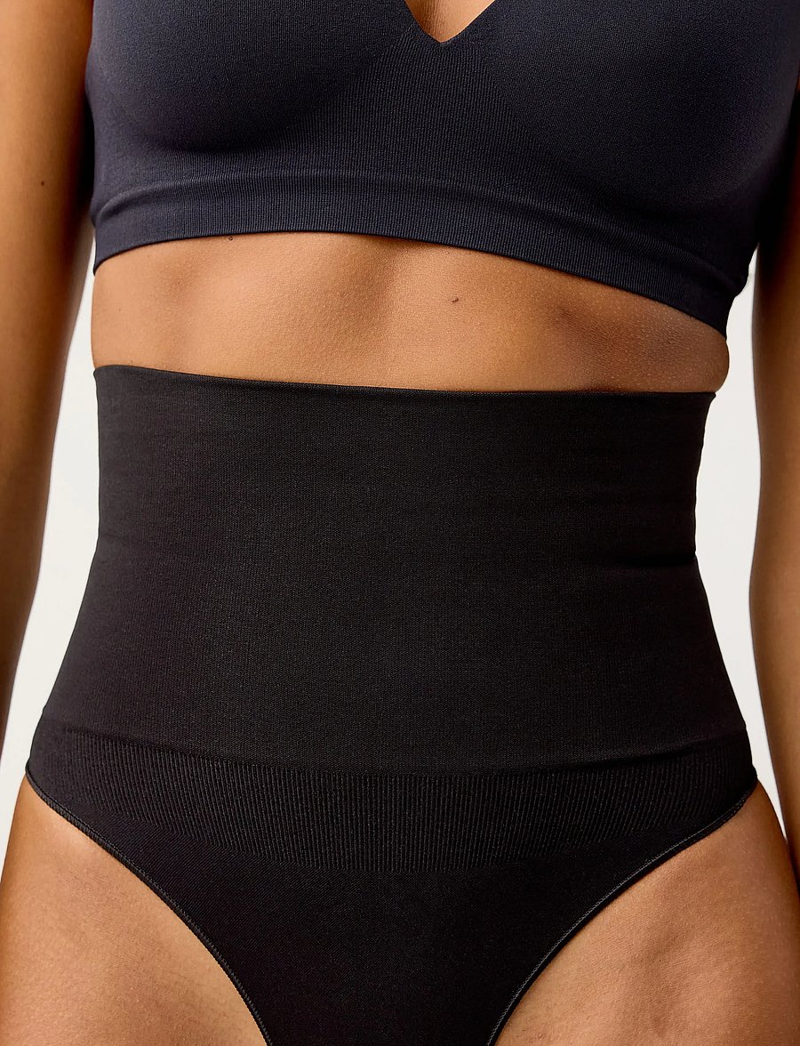 Lindex - Girdle Shaping Thong High Sea - shapewear hosen - black - 4