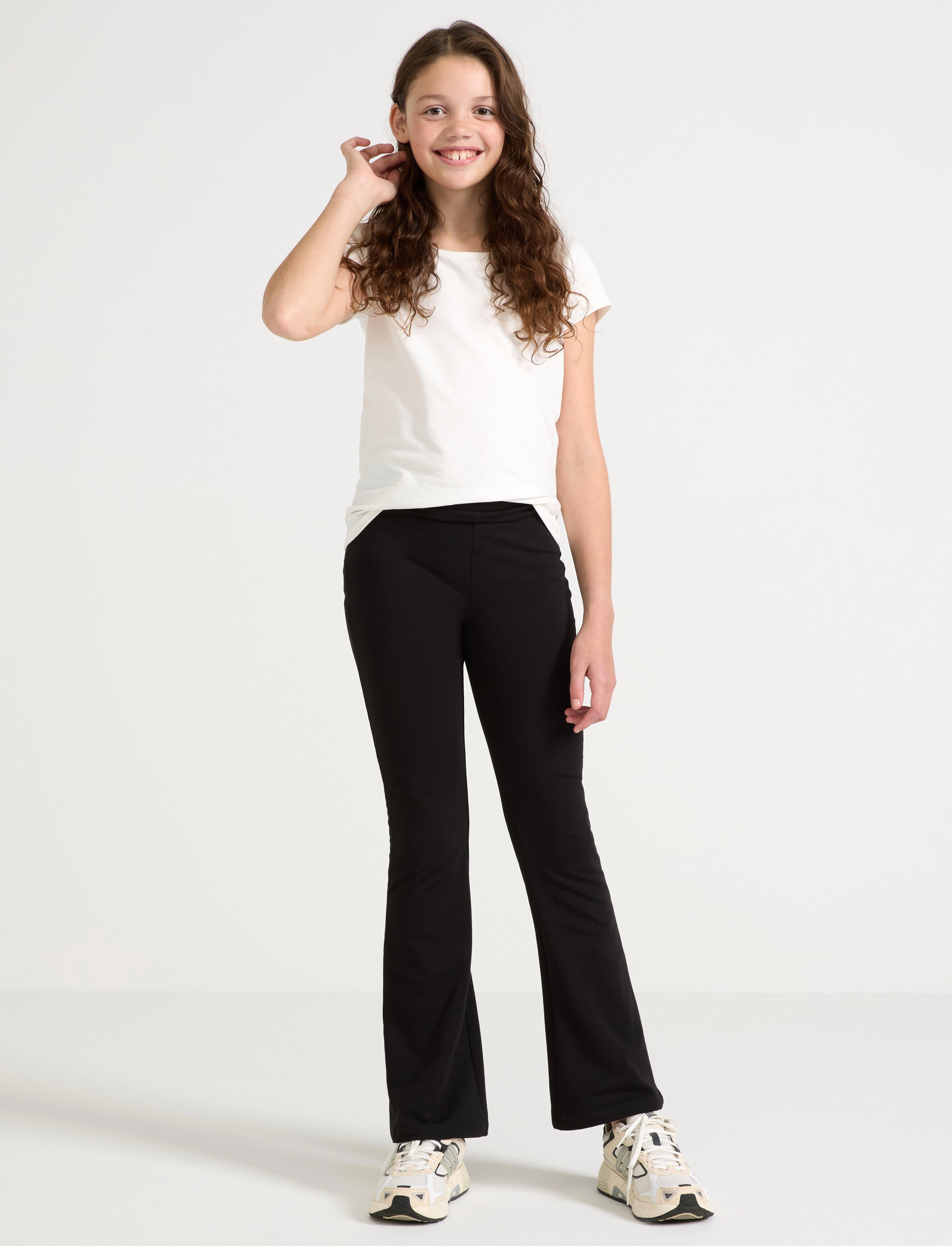 Lindex Flared Leggings With Brushed Inside, 170, Unterteile, Schwarz - Trousers, Kinder