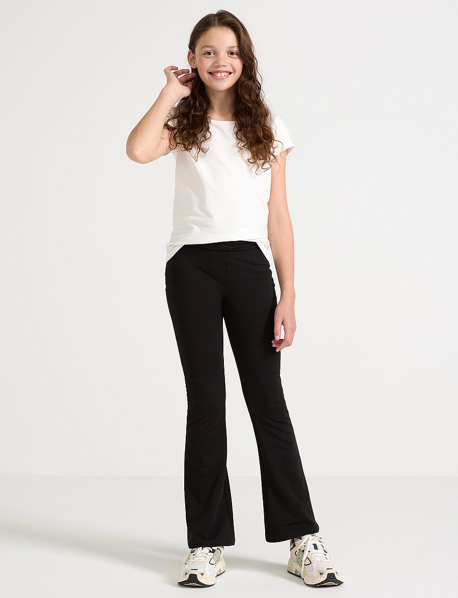 Lindex - Flared leggings with brushed inside - bukser - black - 0