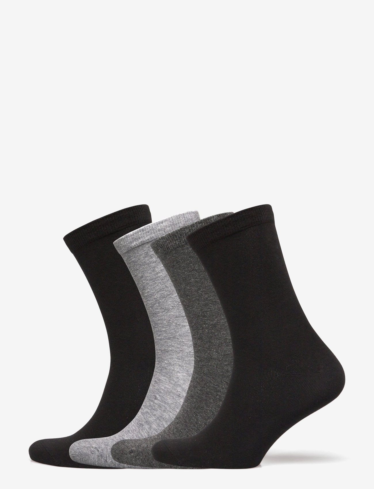 Lindex - Sock plain 4 pack - crew-socken - anthracite - 0