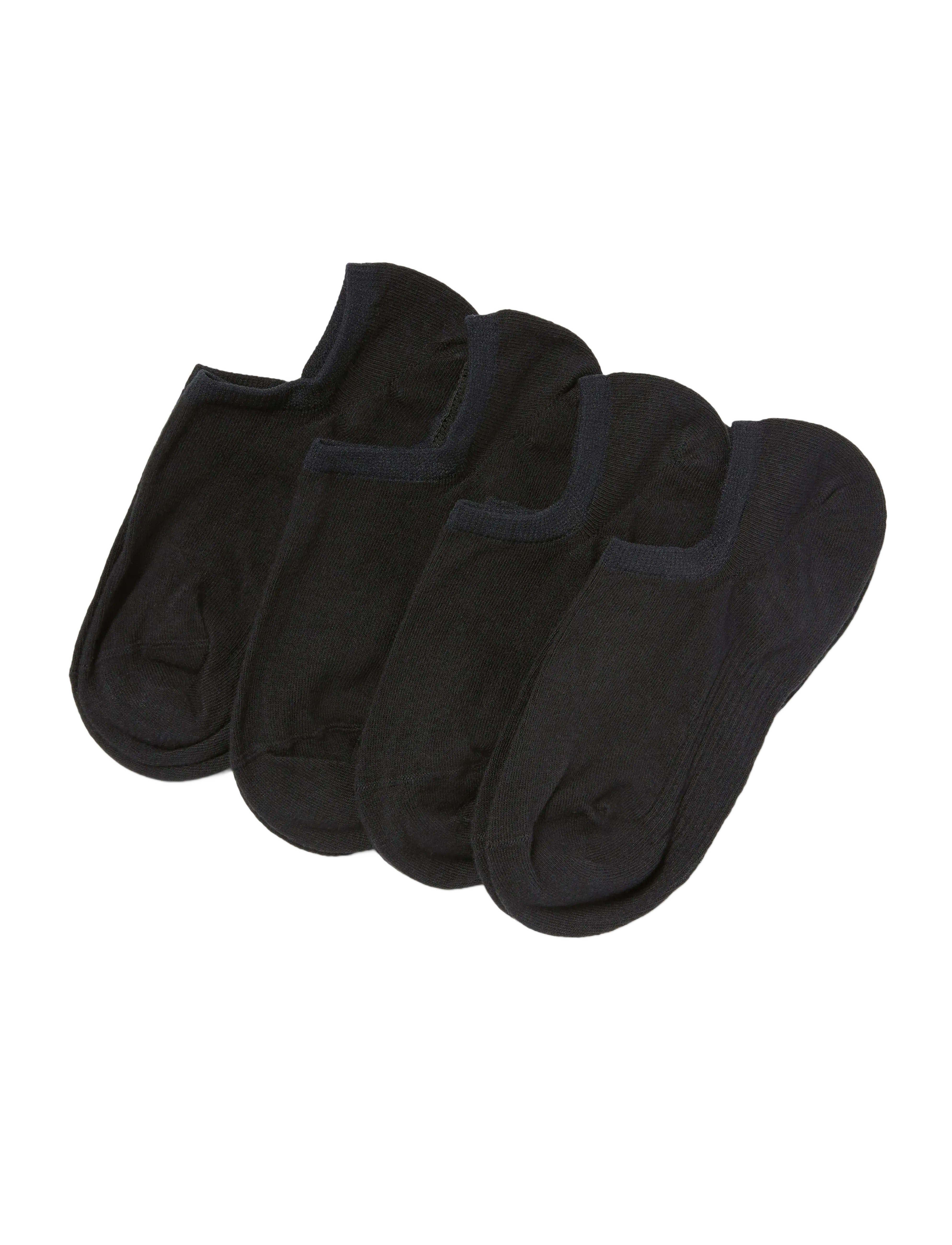 Lindex - 4-pack low ankle socks - ankelstrømper - black - 2