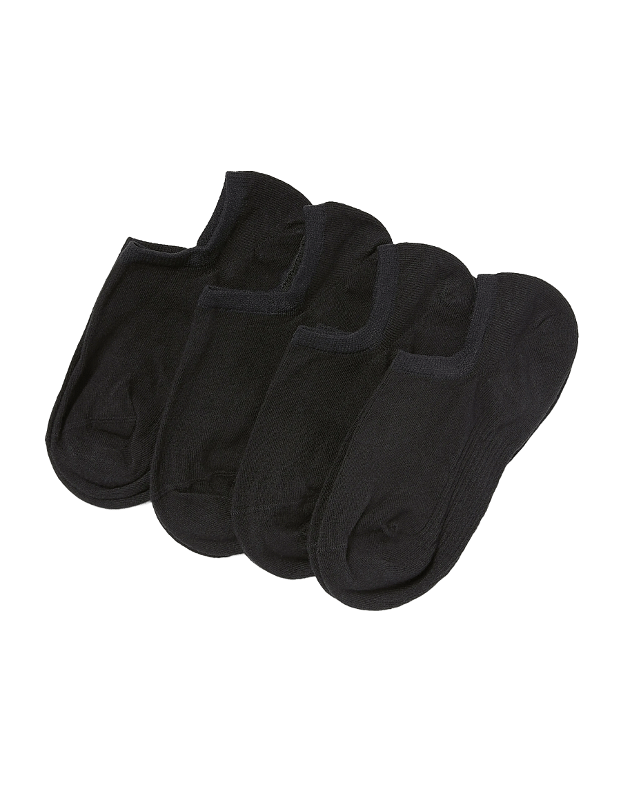 Lindex - 4-pack low ankle socks - sneackersocken - black - 2