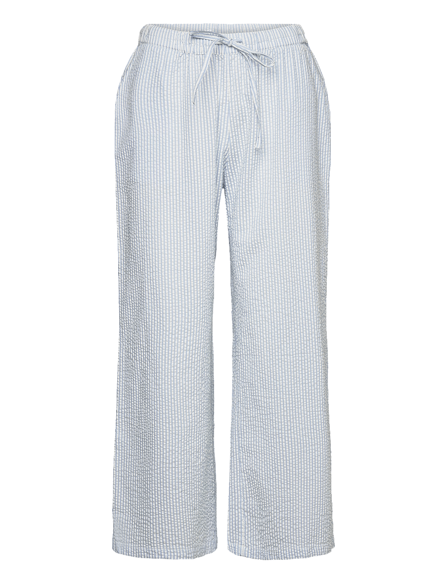 Lindex - Pyjama trousers in seersucker - pyjamasbyxor - blue - 1