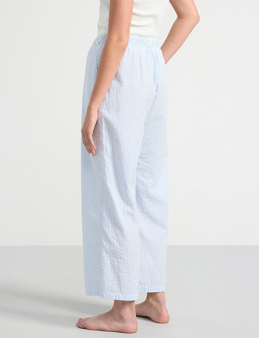 Lindex - Pyjama trousers in seersucker - pyjamasbyxor - blue - 3