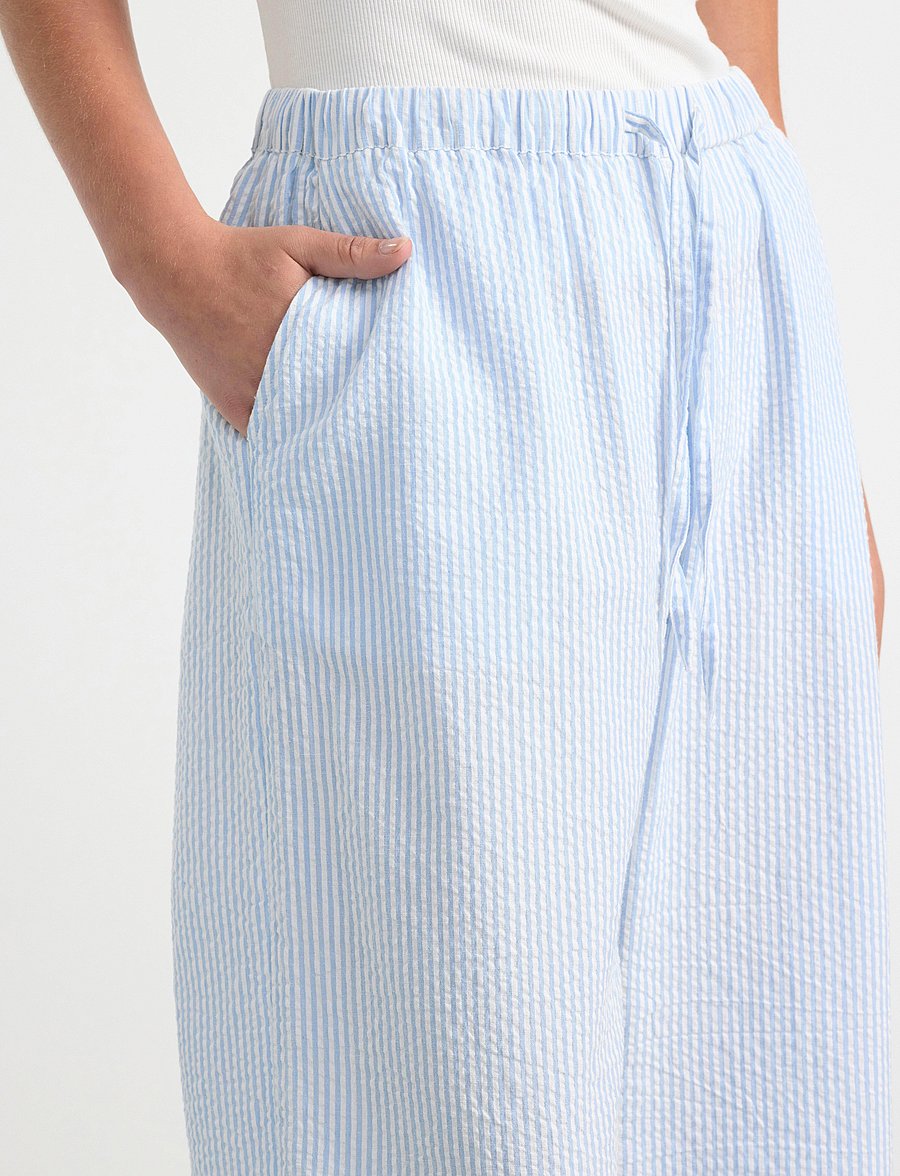 Lindex - Pyjama trousers in seersucker - pyjamasbyxor - blue - 4