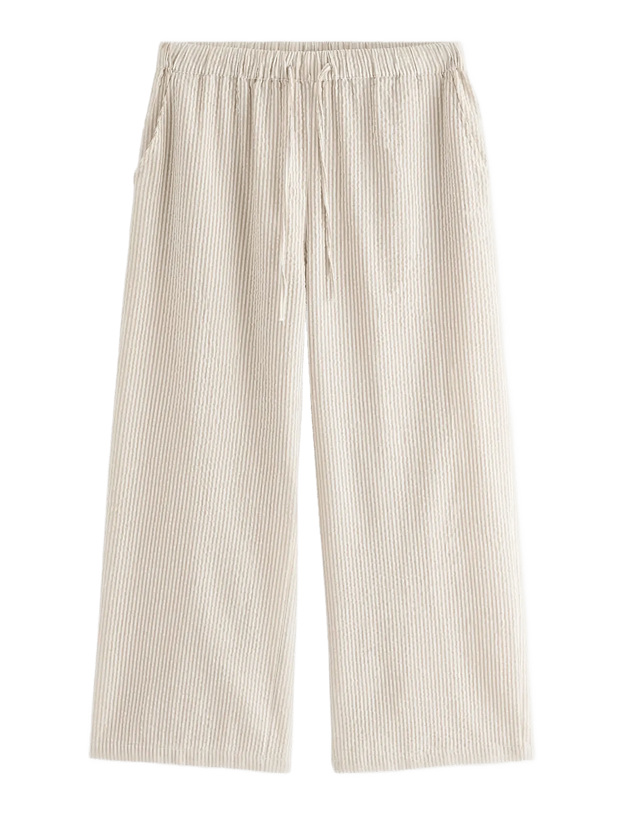 Lindex - Pyjama trousers in seersucker - pidžaamapüksid - light dusty khaki - 1