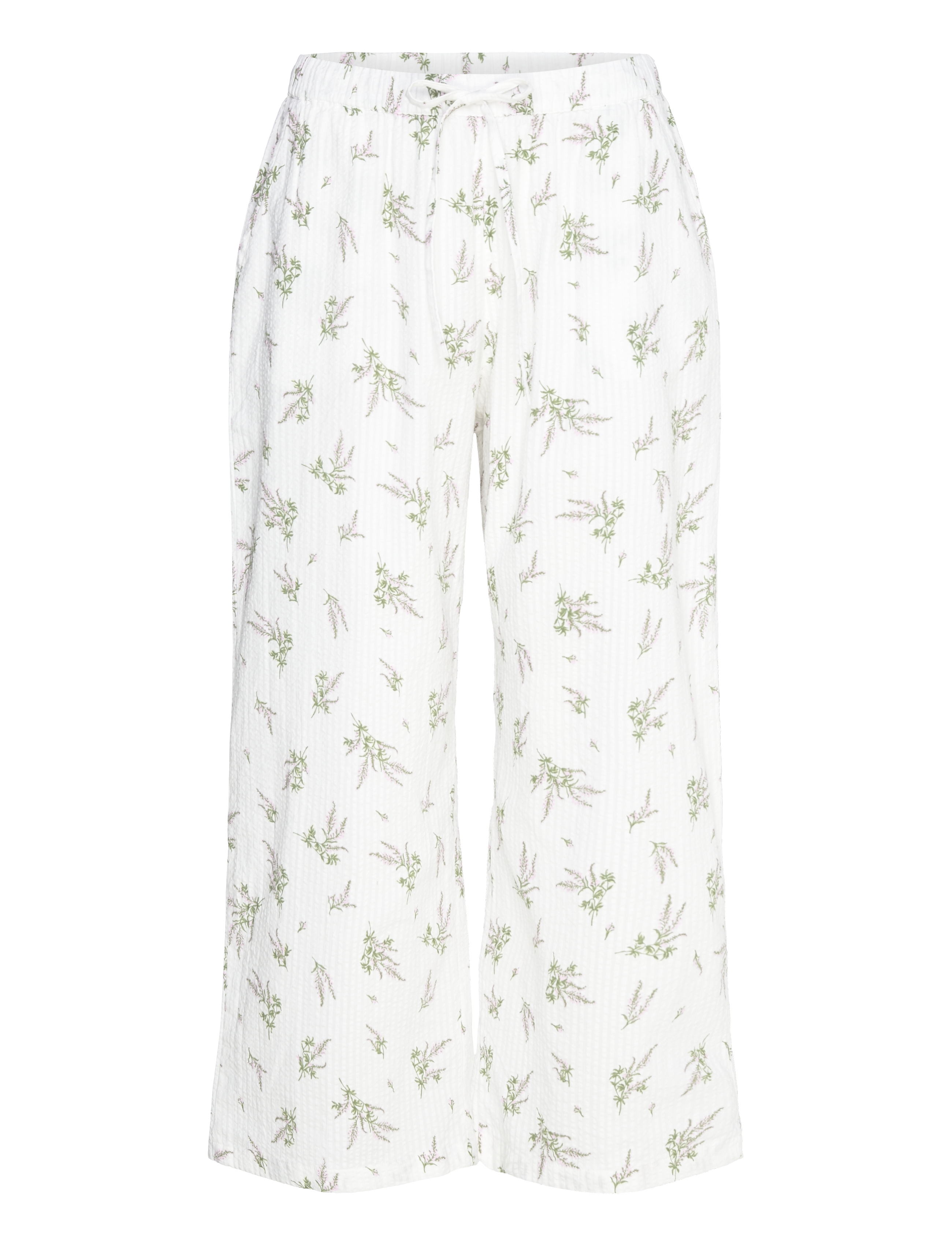 Lindex Cropped pyjama trousers in seersucker - Unterwäsche - LIGHT PINK / white
