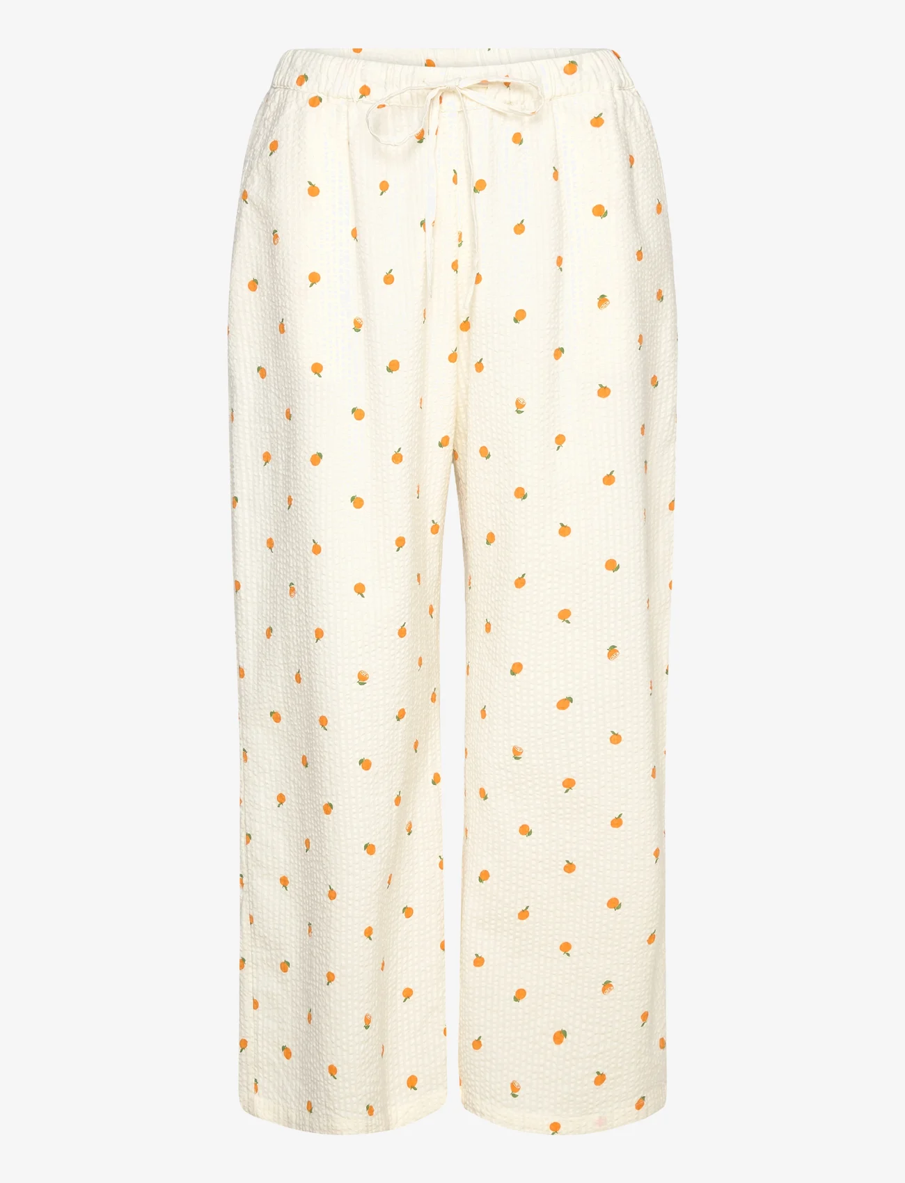Lindex - Trousers pyjama seersucker - najniższe ceny - off white - 0