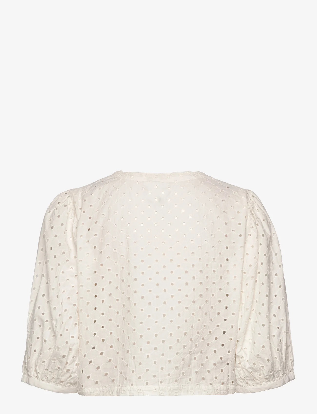 Lindex - Blouse Estrid Schiffli - long-sleeved blouses - off white - 1