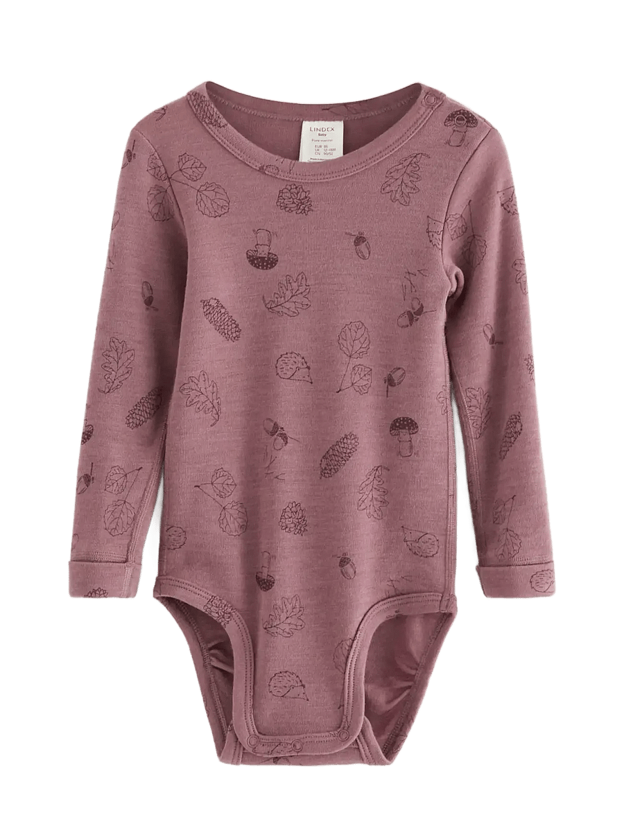 Lindex - Body in merino wool - langärmelige bodys - dusty pink - 0