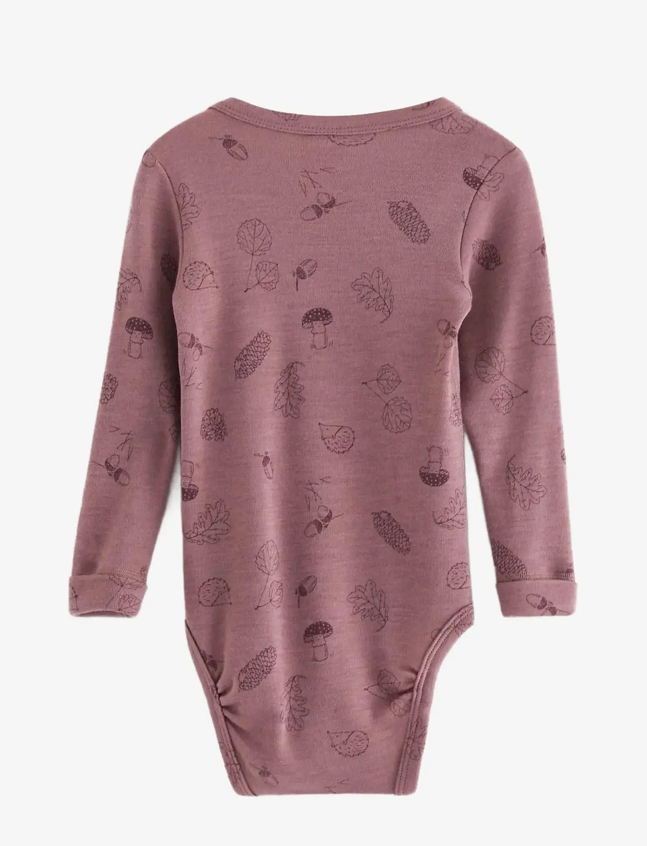 Lindex - Body merino aop - langærmede bodyer - dusty pink - 1