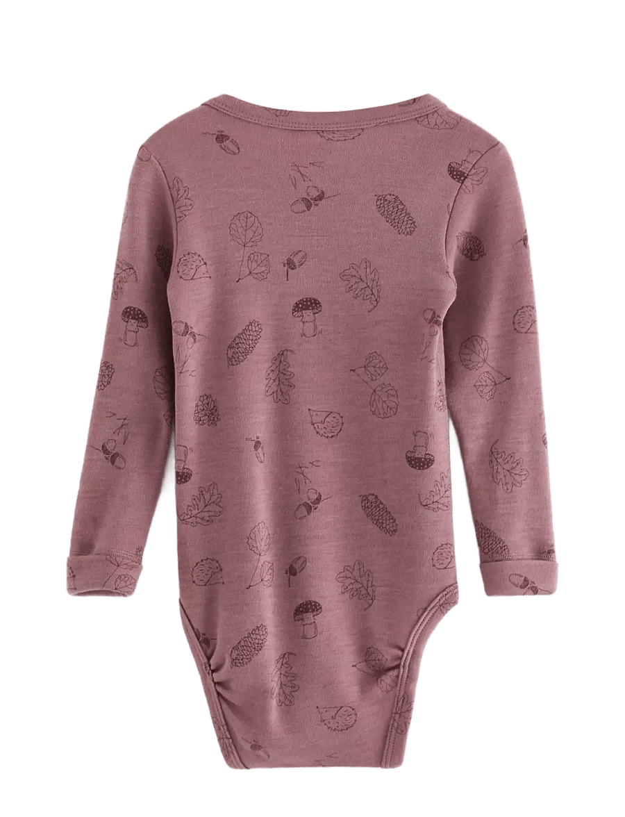 Lindex - Body in merino wool - langärmelige bodys - dusty pink - 1