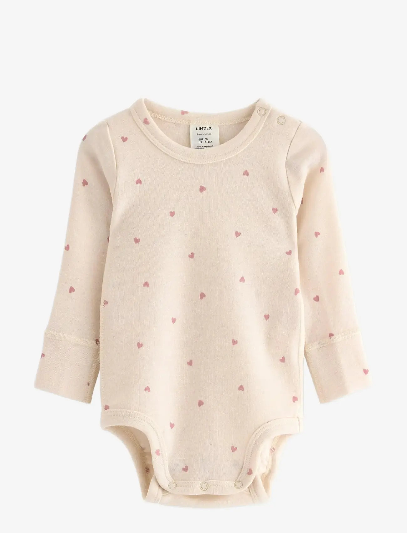 Lindex - Body in merino wool - langärmelige bodys - light beige - 0
