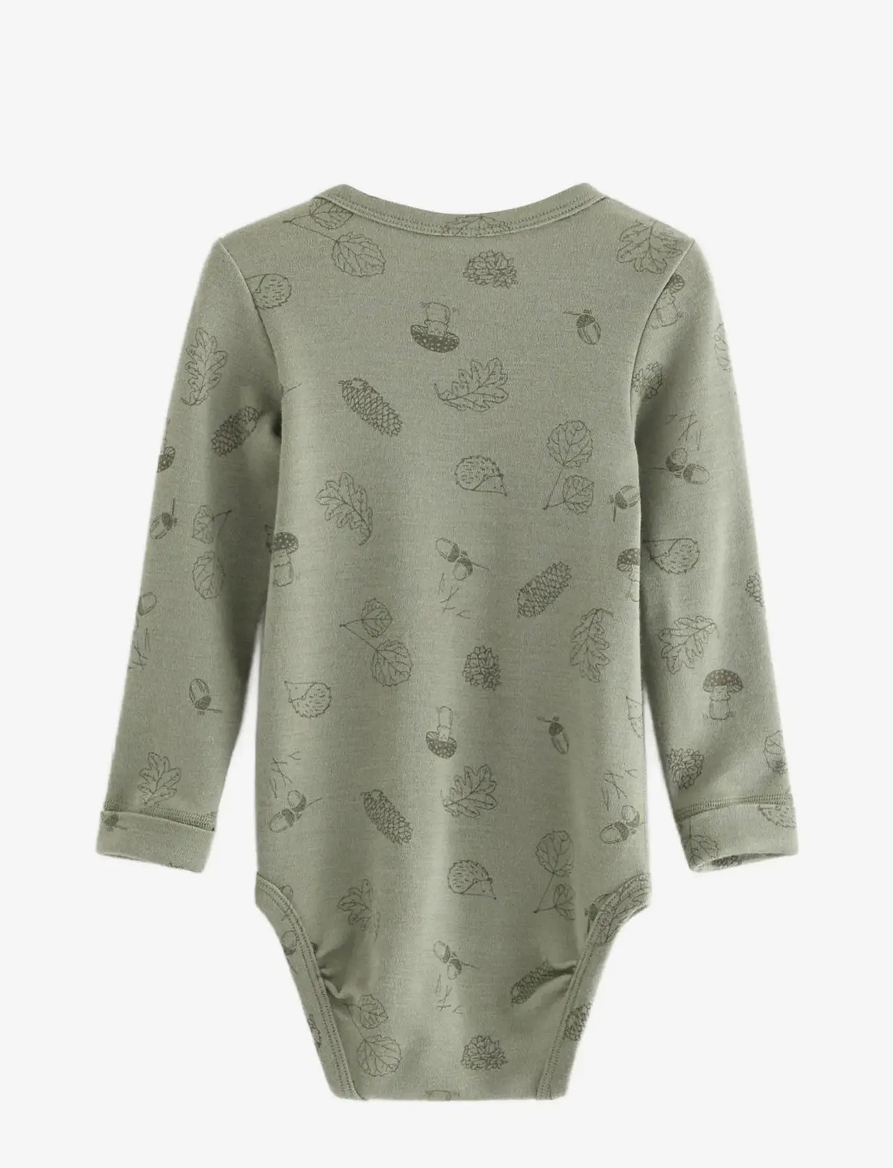 Lindex - Body merino aop - pikkade varrukatega bodid - light dusty green - 1