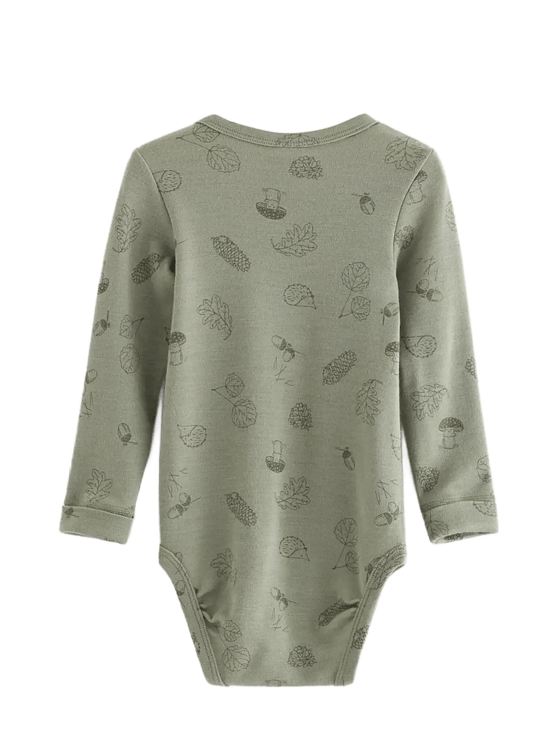 Lindex - Body merino aop - pikkade varrukatega bodid - light dusty green - 1