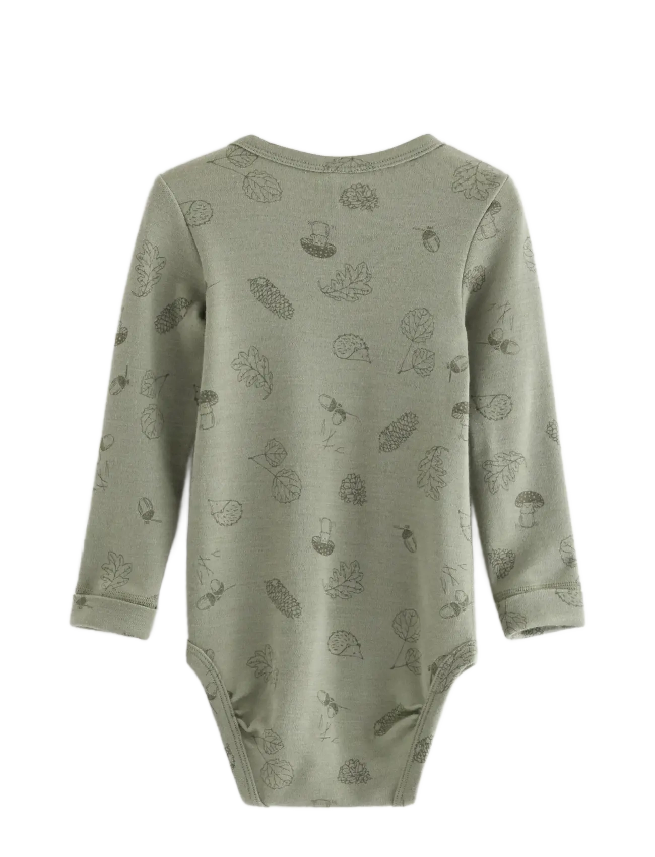 Lindex - Body in merino wool - rompers met lange mouwen - light dusty green - 1