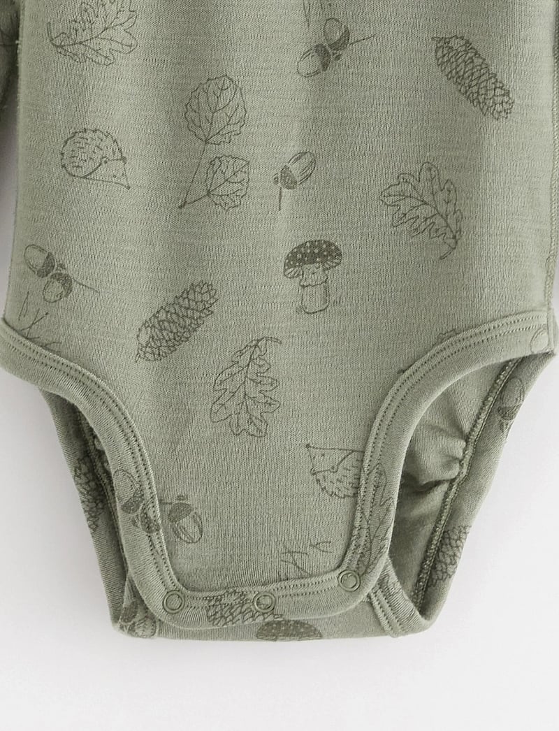 Lindex - Body merino aop - pikkade varrukatega bodid - light dusty green - 2