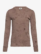 Top merino wool aop - BROWN MELANGE