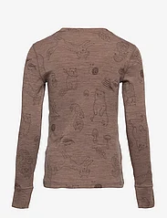 Lindex - Top merino wool aop - marškinėliai ilgomis rankovėmis - brown melange - 2