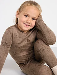 Lindex - Top merino wool aop - marškinėliai ilgomis rankovėmis - brown melange - 4