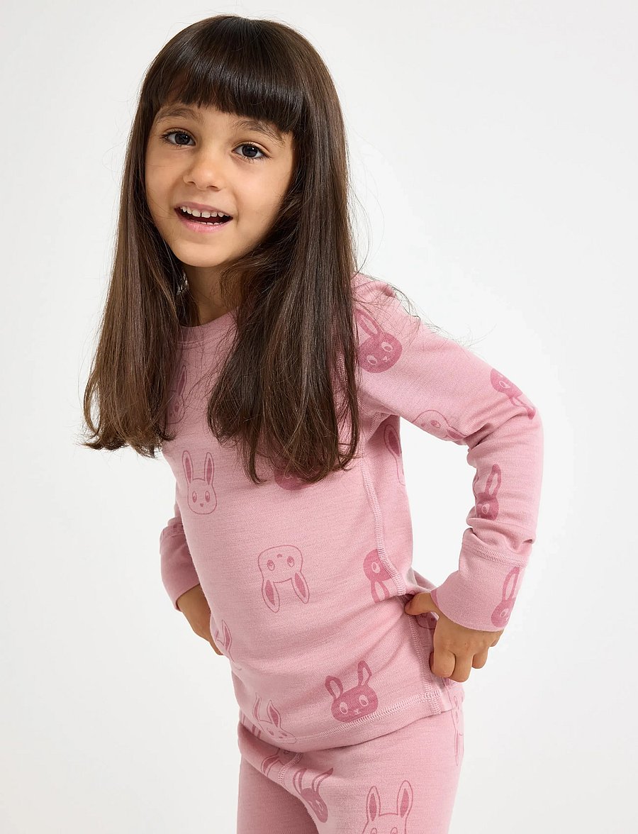 Lindex - Long sleeve top in merino wool - langärmelig - dusty pink - 0