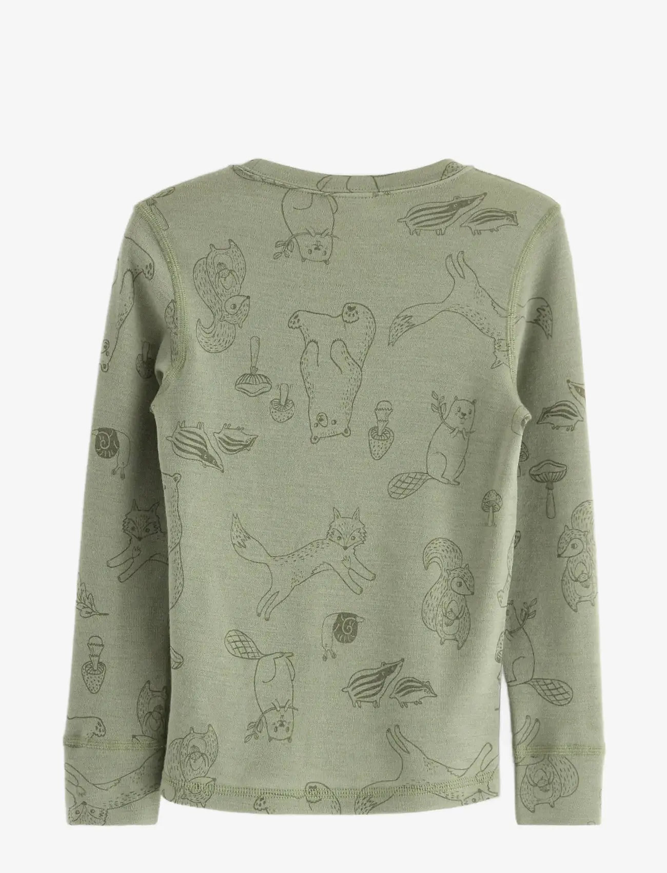 Lindex - Top merino wool aop - efterårstøj - light dusty green - 2