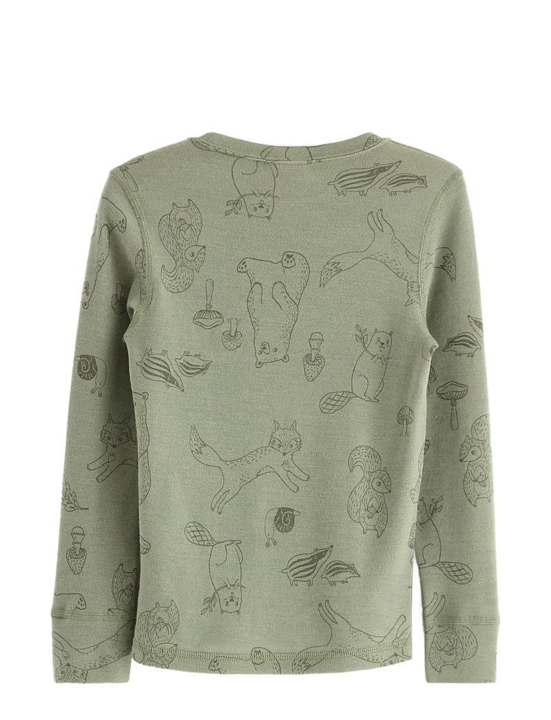 Lindex - Top merino wool aop - langärmelig - light dusty green - 2