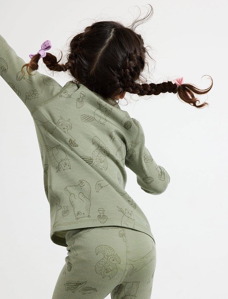 Lindex - Top merino wool aop - langärmelig - light dusty green - 3