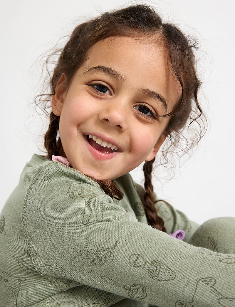 Lindex - Top merino wool aop - langärmelig - light dusty green - 4