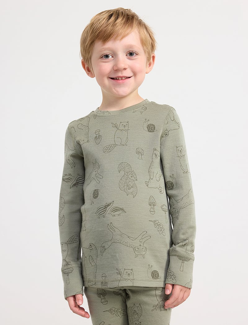 Lindex - Top merino wool aop - langärmelig - light dusty green - 5