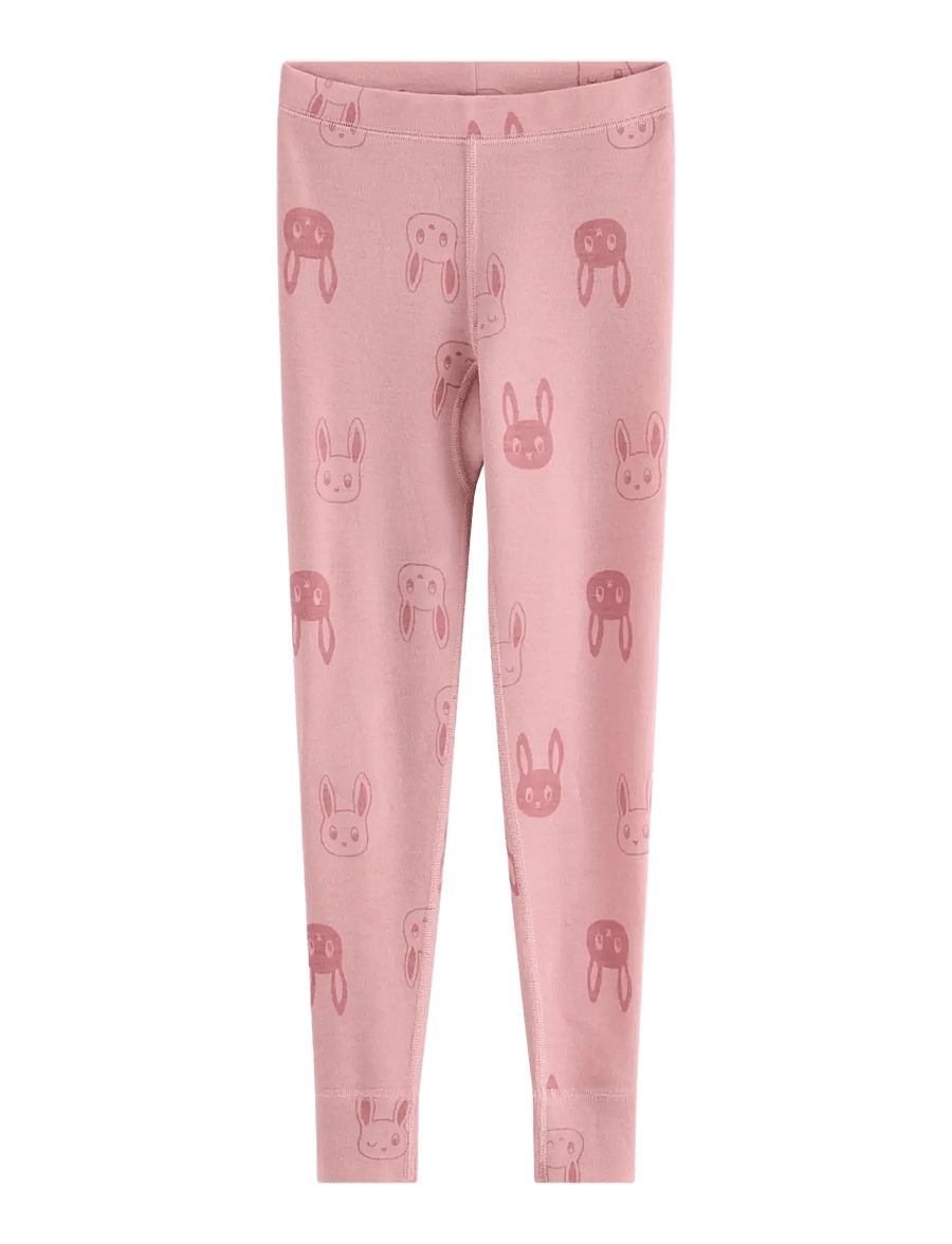 Lindex - Leggings in merino wool - base layer baby - dusty pink - 1