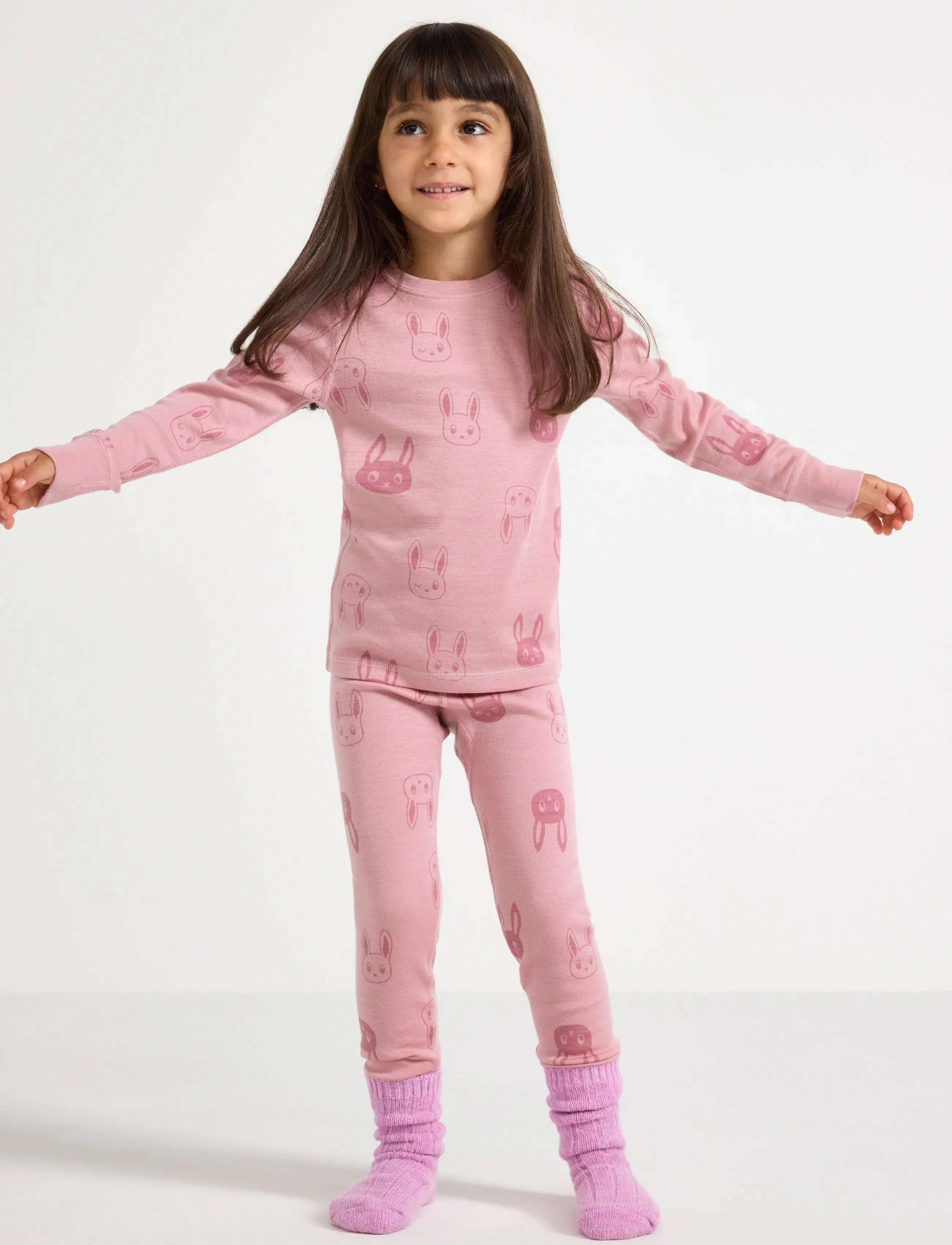 Lindex Leggings in merino wool - Hosen - DUSTY PINK / pink/rose