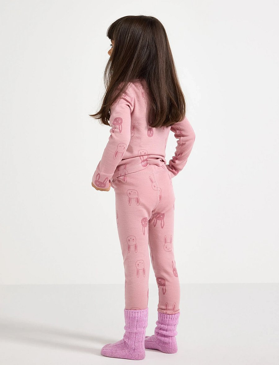 Lindex - Leggings in merino wool - base layer baby - dusty pink - 3