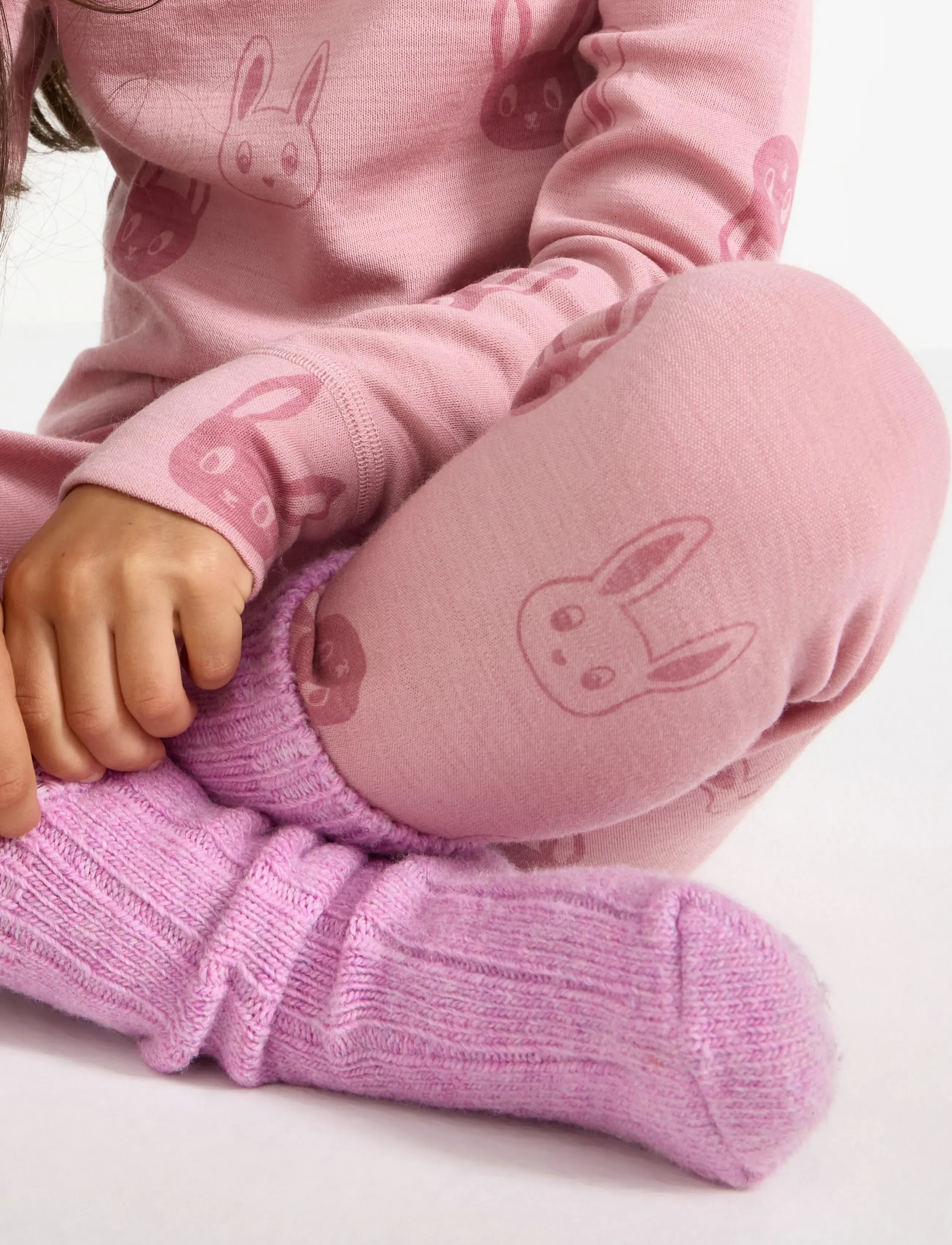 Lindex - Leggings in merino wool - base layer baby - dusty pink - 4