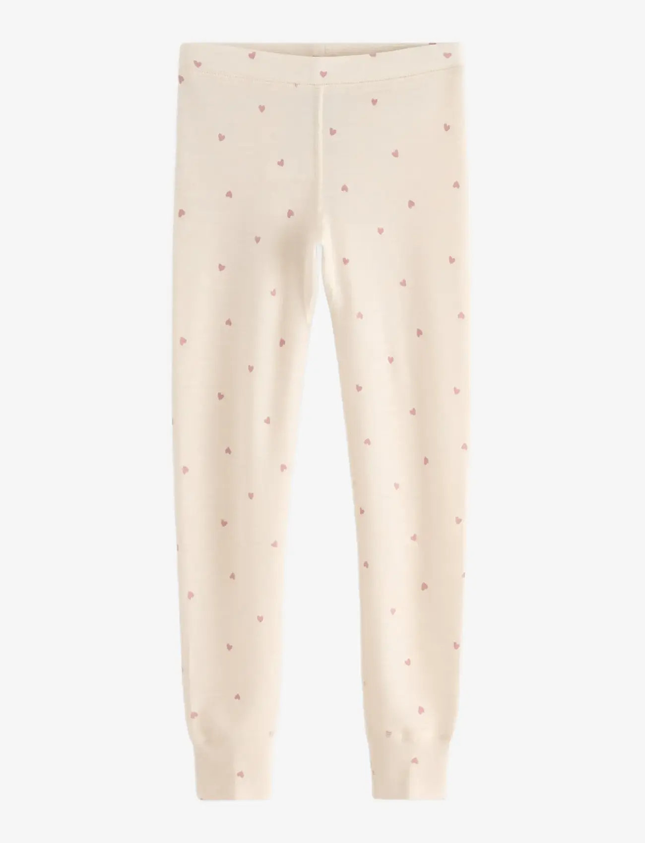 Lindex - Longjohns merino wool aop - overtøj - light beige - 0