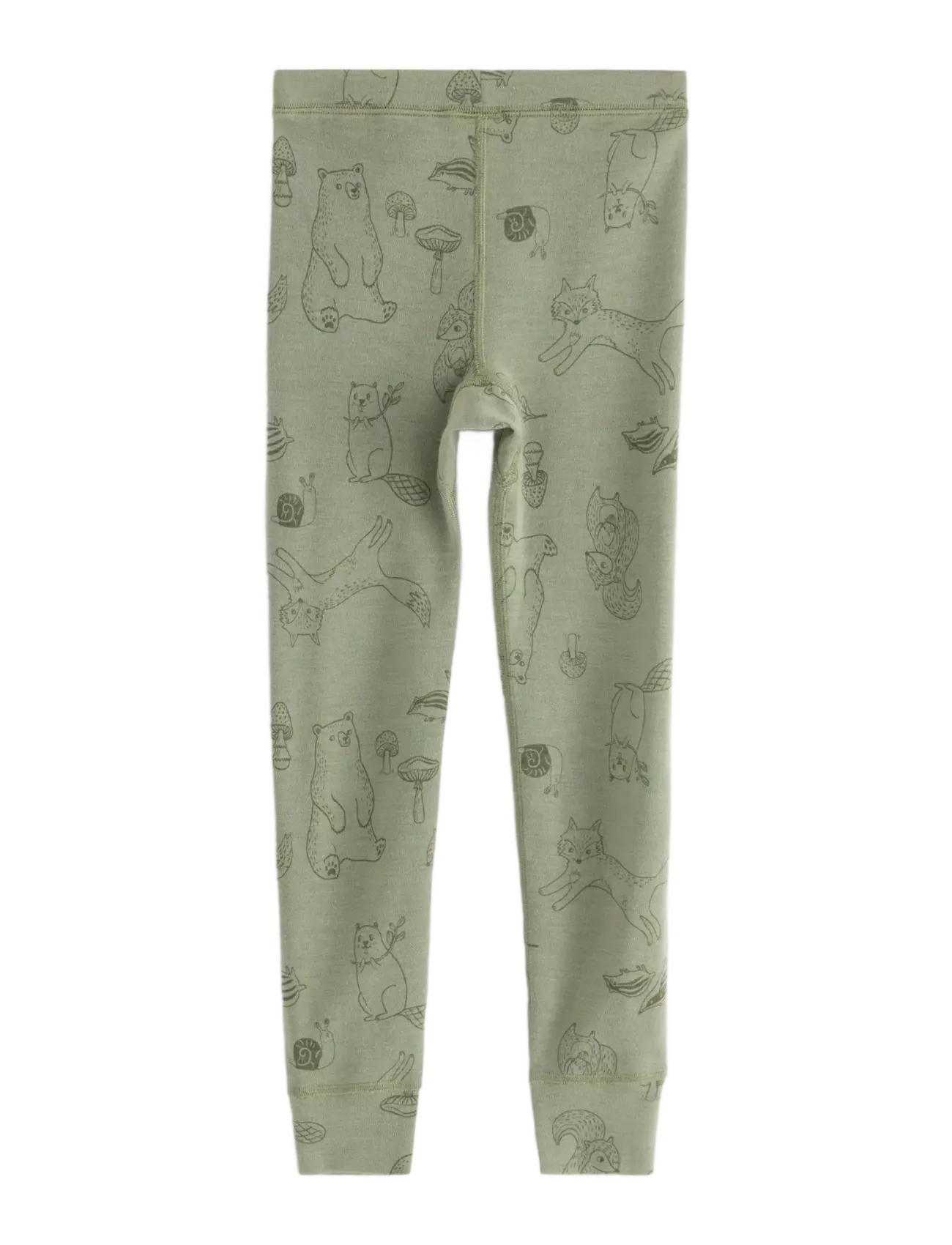 Lindex - Leggings in merino wool - base layer bottoms - light dusty green - 2
