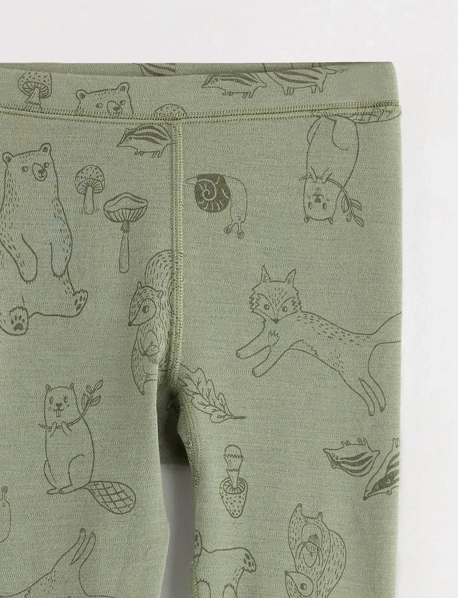 Lindex - Leggings in merino wool - underställsbyxor - light dusty green - 5